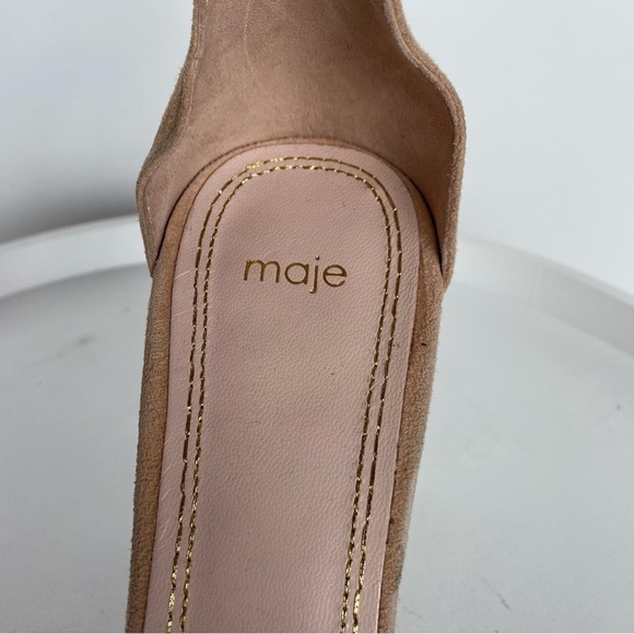 MAJE Suede Gold & Silver studded Neutral sandal heels Womens size EU 40 - Picture 10 of 15